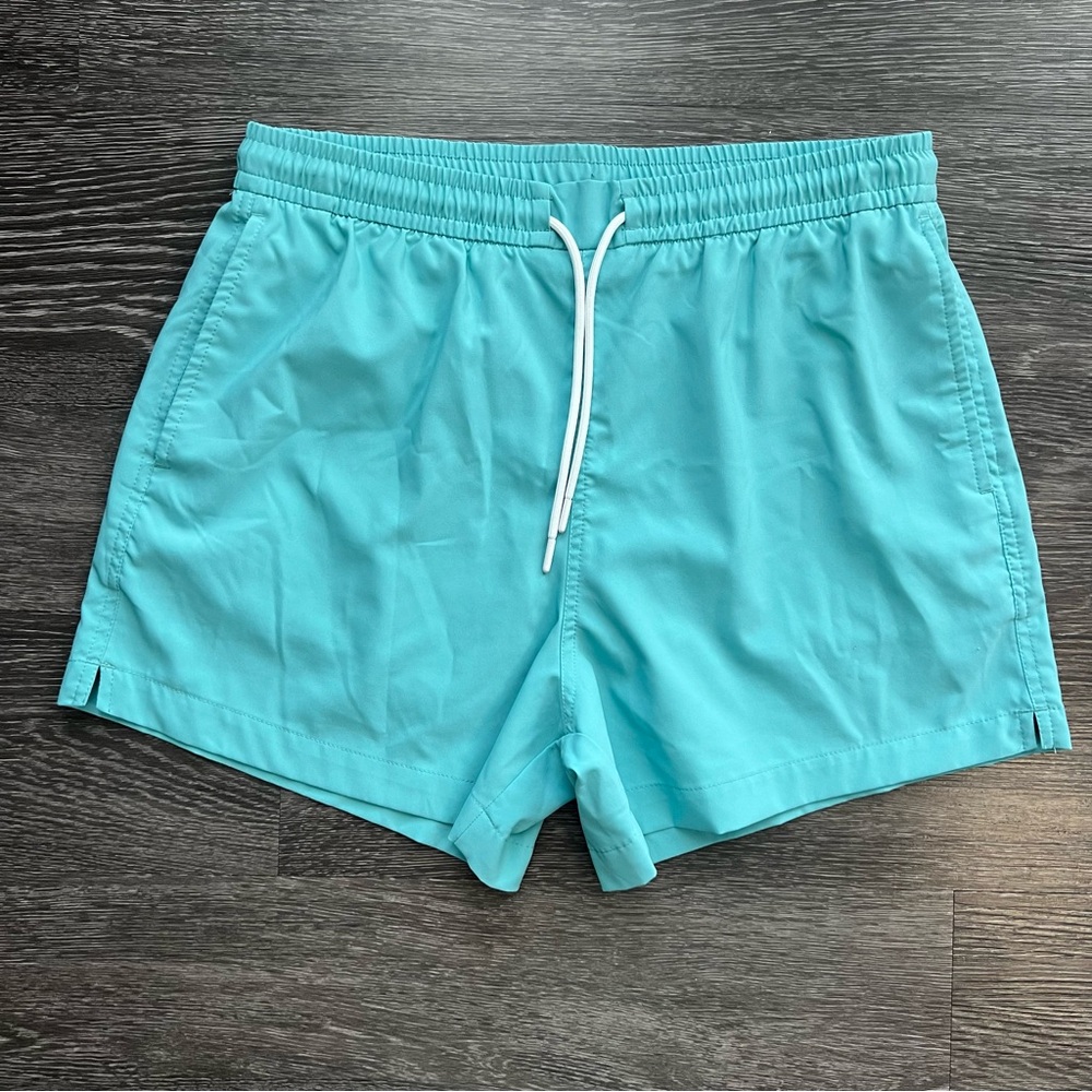 Abercrombie & Fitch Relaxed Stretch Turquoise Swim Trunks